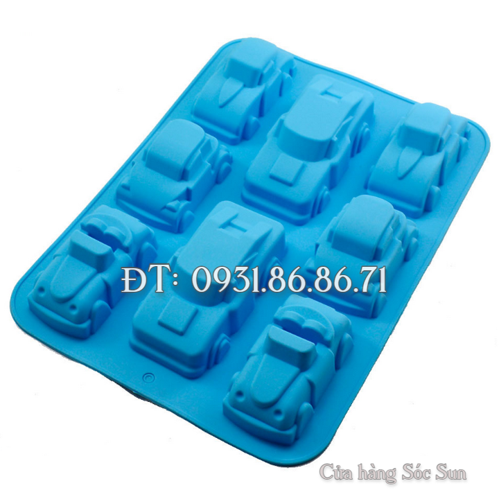 Khuôn silicon 8 chiếc xe hơi – Mã số 1386