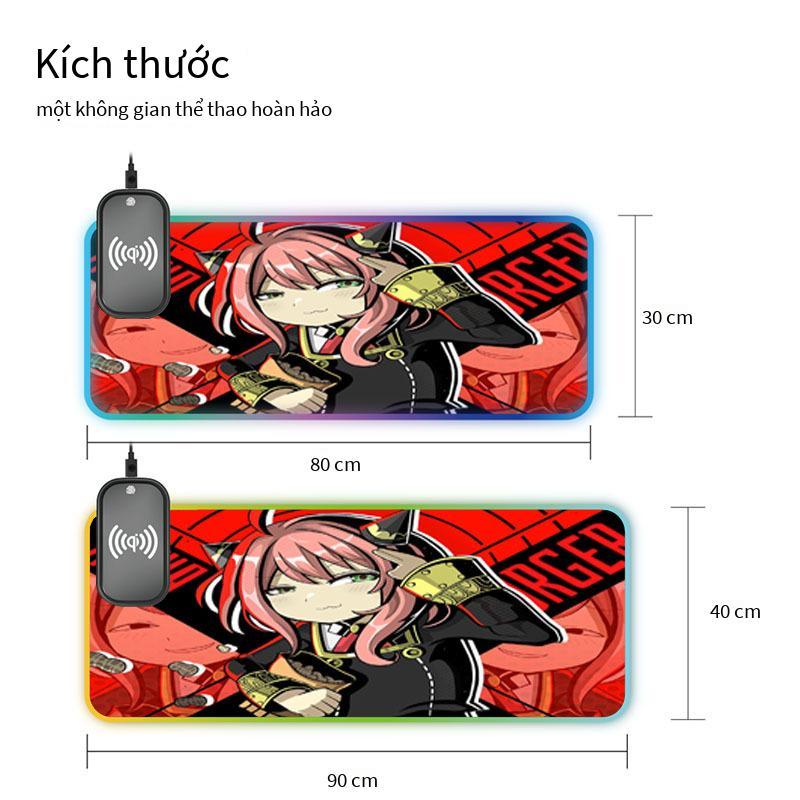 Phong Cách Mới Nhất Lock Edge RGB Dạ Quang Miếng Lót Chuột Chơi Game Chống Trượt Cô Gái Hoạt Hình Quá Khổ Sạc Không Dây Miếng Lót Chuột