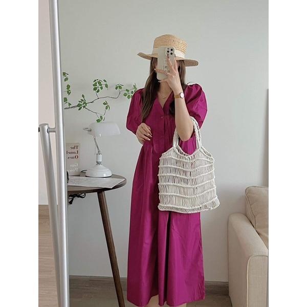 VÁY THÔ XẾP LI NGỰC TAY BỒNG FORM RỘNG “NANA DRESS