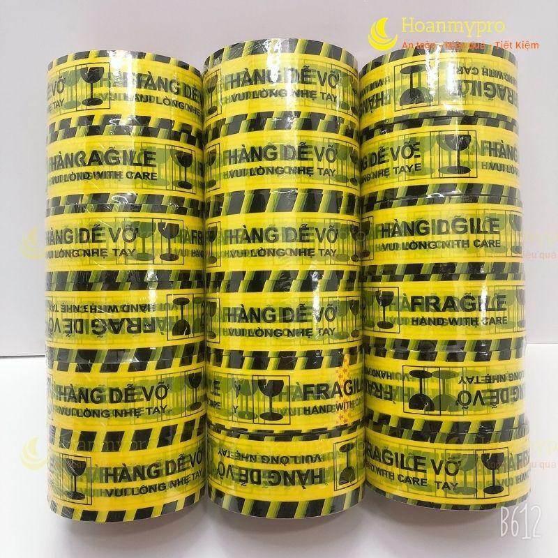 Băng Dính In Chữ Hàng Dễ Vỡ Xin Nhẹ Tay 1 Cây 6 Cuộn Nặng 1,2Kg