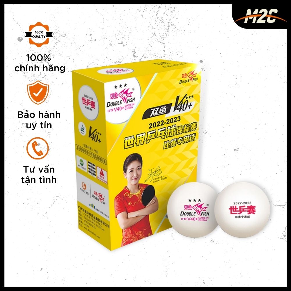 Quả Bóng Bàn Double Fish WTTC V40+ 3 Sao, Bóng Sử Dụng Trong Điều Lệ Giải Đấu Của Liên Đoàn Bóng Bàn Việt Nam