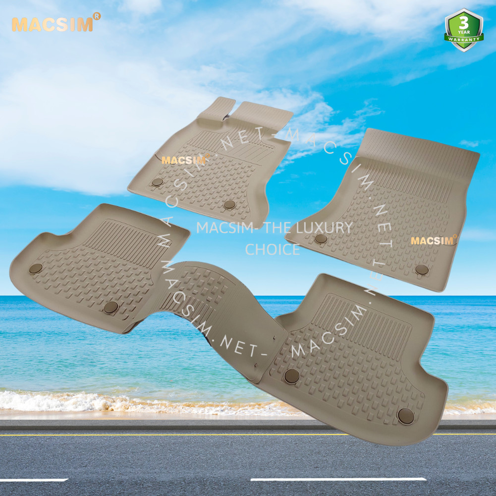 Thảm lót sàn ô tô nhựa TPE Silicon BMW 5 Series 2013-16 Black Nhãn hiệu Macsim