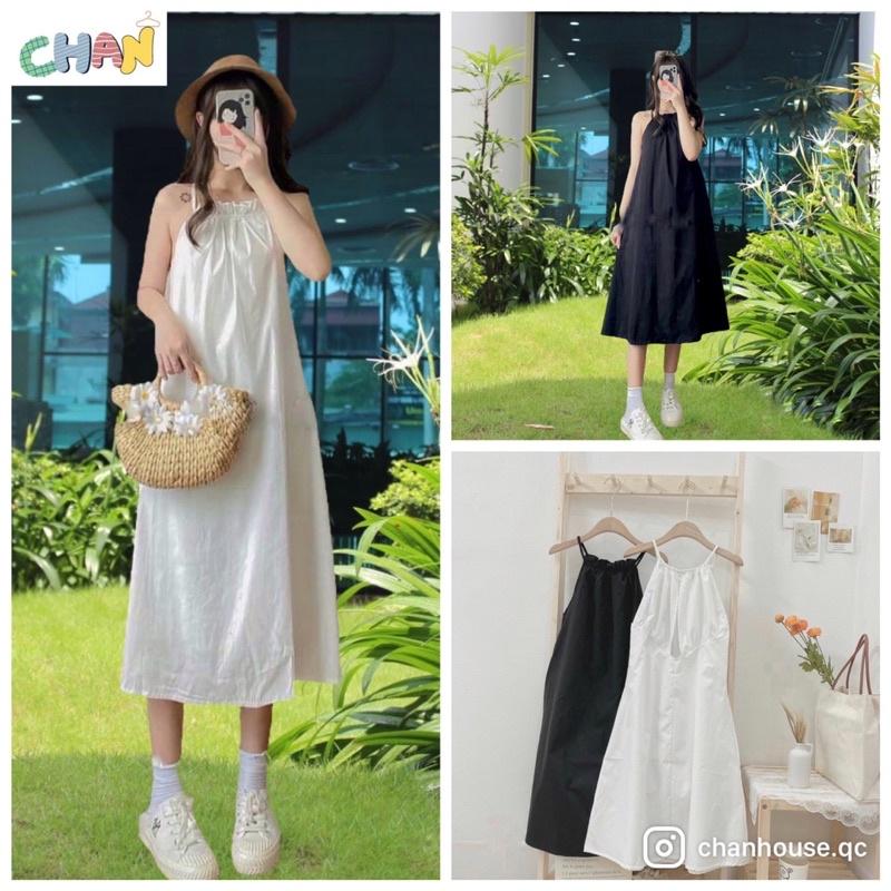Váy Cổ Yếm Xẻ Lưng Cực Xinh, Váy 2 Dây Nữ