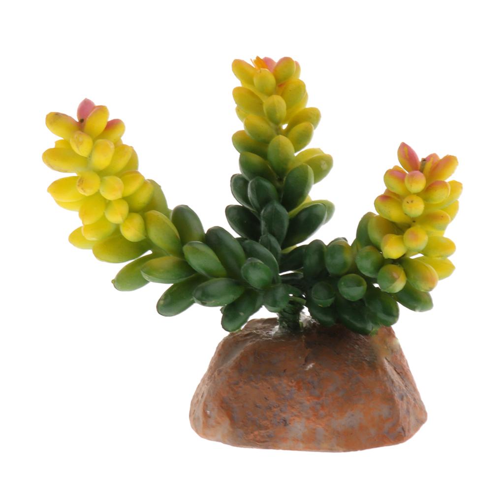 2x Terrarium Fake Succulent Plant Reptile Vivarium Landscaping Decor