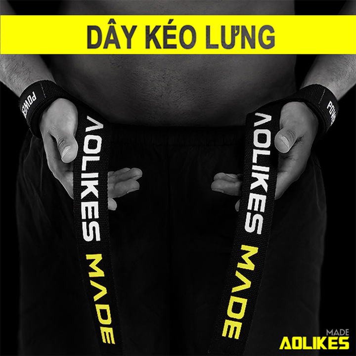 Dây kéo Lưng Lifting Straps hỗ trợ tập thể hình Aolike (1 Đôi)