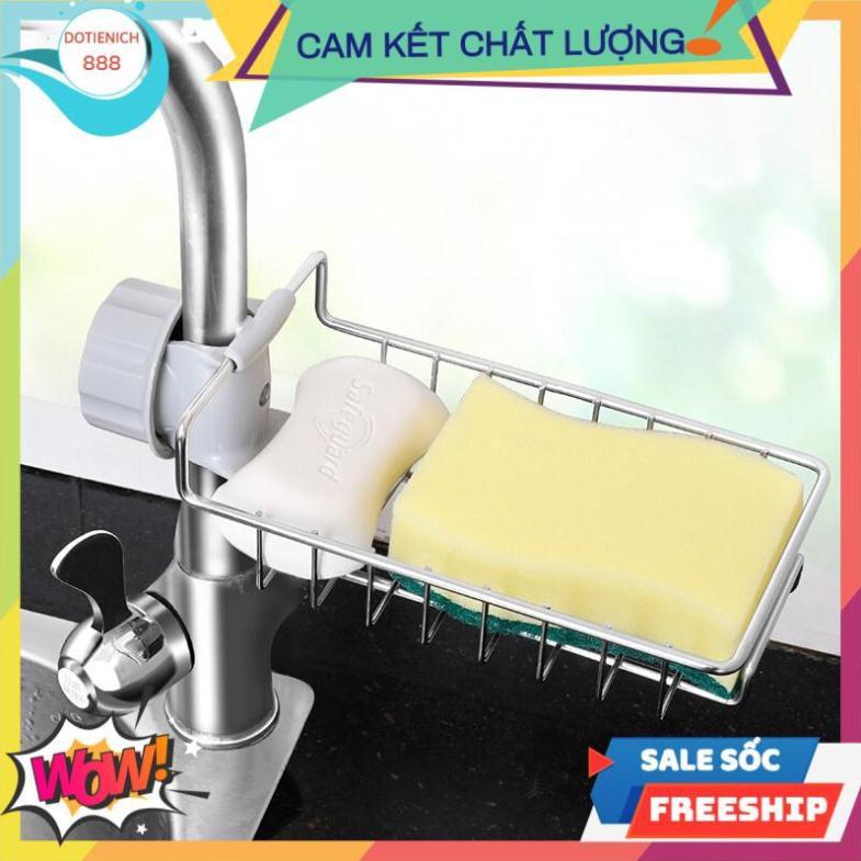 Giá inox treo vòi rửa bát đa năng khay kệ inox đựng đồ phòng tắm nhà bếp trang trí đẹp