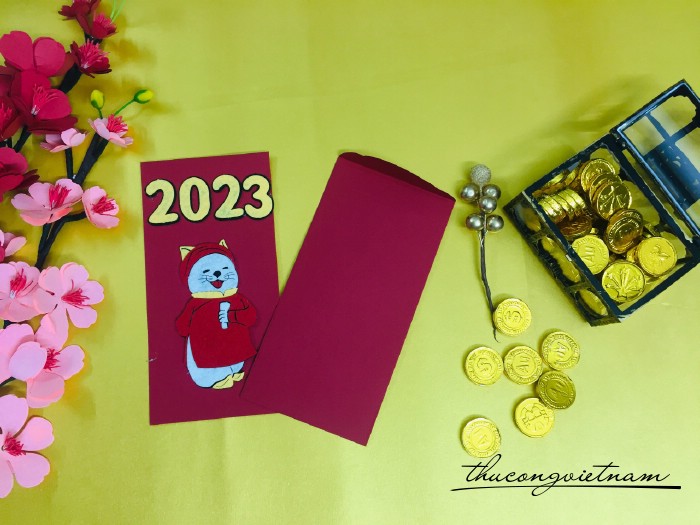 Set 2 bao lì xì vải nỉ 2023