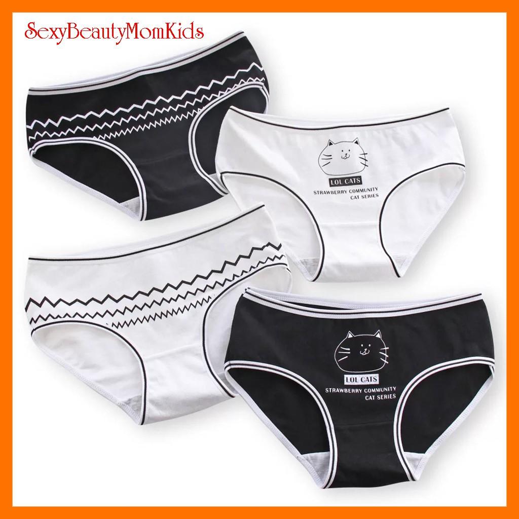 Combo 4 Quần Lót Nữ Gợi Cảm Hình Mèo Đen