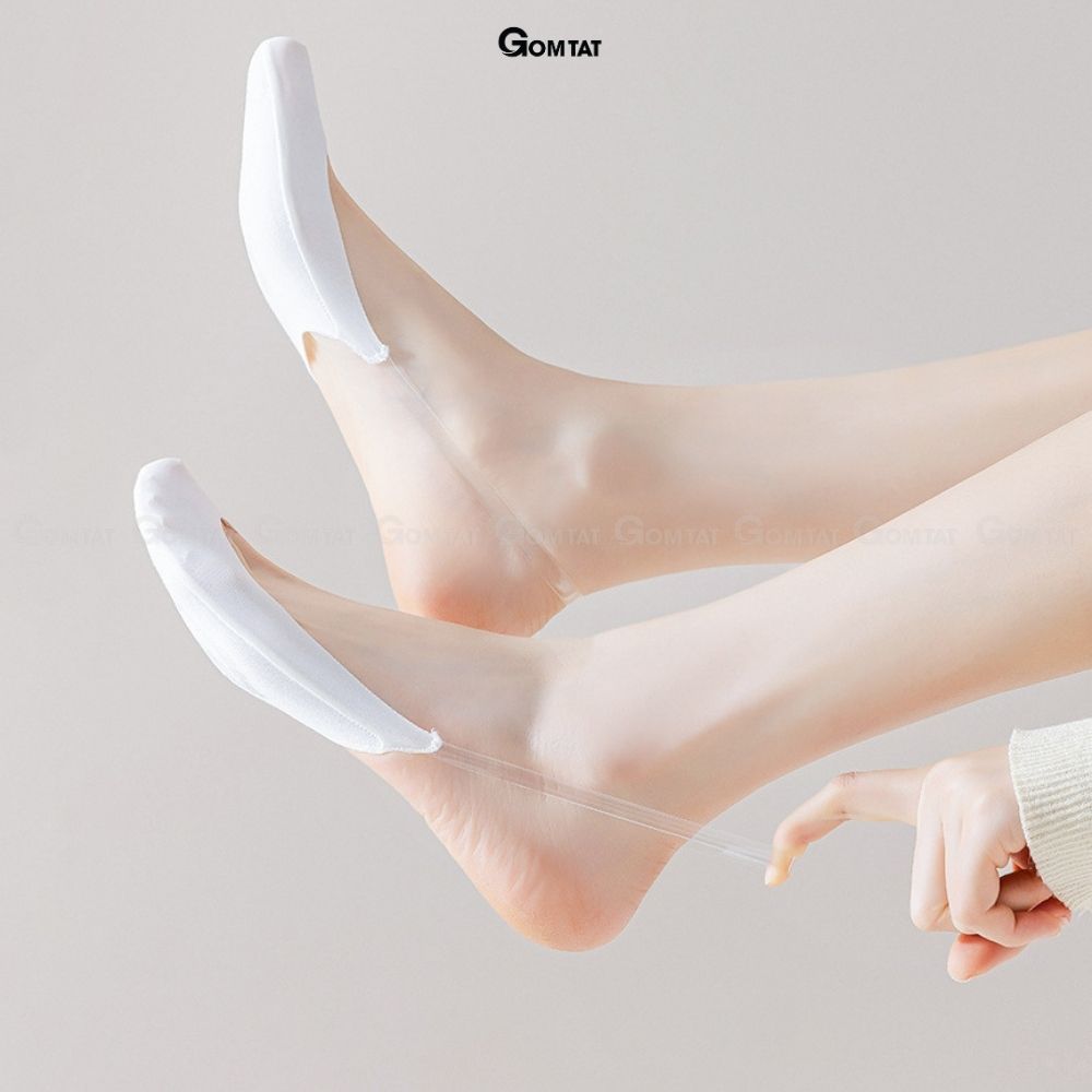 Tất đi giày cao gót có đệm cao su chống tuột gót chân, tất vô hình chất liệu cotton có đệm êm chân - CAOGOT-SUX-1102