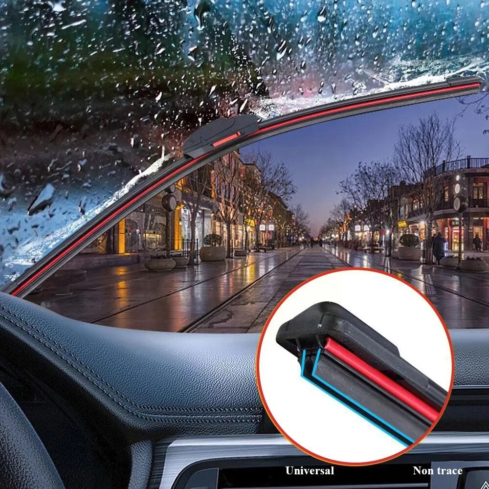 Bộ 2 thanh gạt mưa kính chắn gió ô tô 2 lớp Universal Car Windshield Wiper Blades