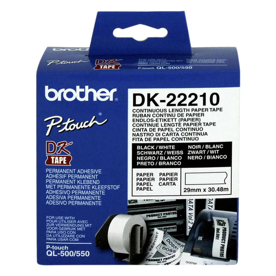 Giấy In Nhãn Liên Tục Brother DK-22210 (29mm x 30m) - Hàng chính hãng