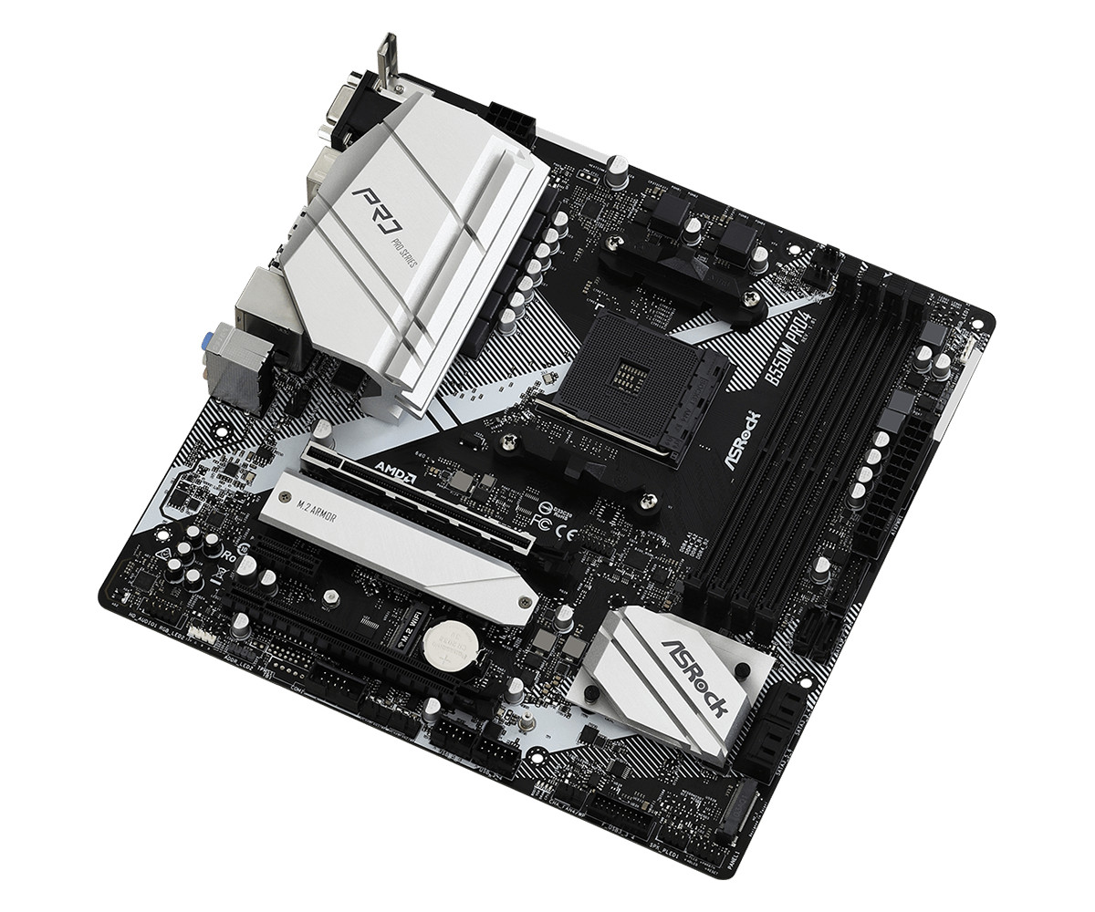 Bo mạch chủ Mainboard ASRock B550M Pro4 Supports 3rd Gen AMD AM4 Ryzen - Hàng Chính Hãng