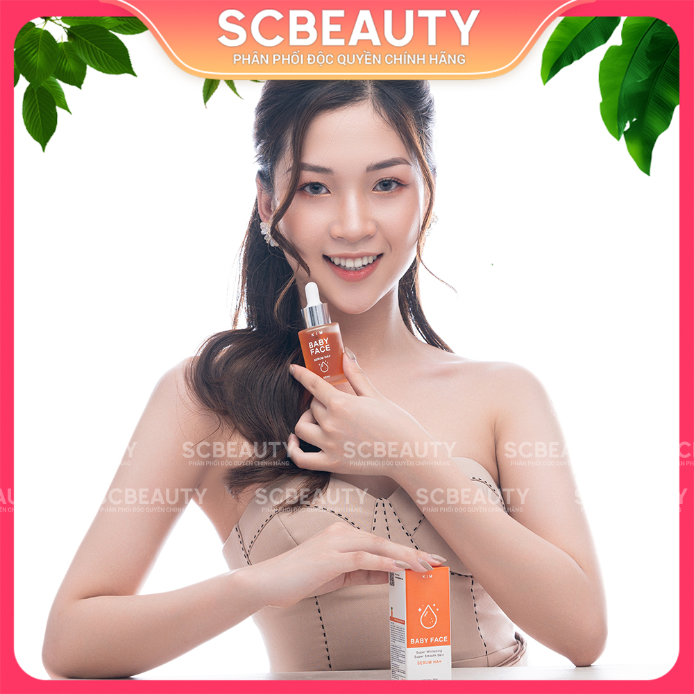 Bộ sản phẩm dưỡng trắng da ngừa mụn KIM BABY FACE HA+ và Sữa Rửa Mặt DR.CHOICE