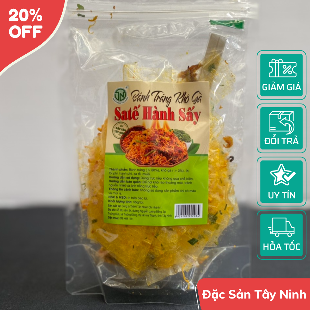 Bánh Tráng Trộn Khô Gà Sa Tế Hành Sấy
