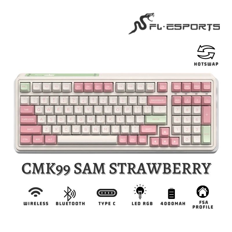 Bàn phím FL-Esports CMK99 SAM Strawberry - Bảo hành chính hãng 12 tháng