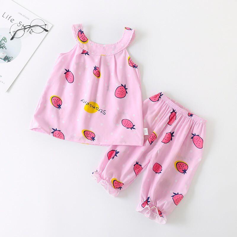 Bộ lanh bé gái đồ tole đùi mùa hè tay cánh tiên cổ yếm cho bé gái loại 1 hàng QCCC mã HD011