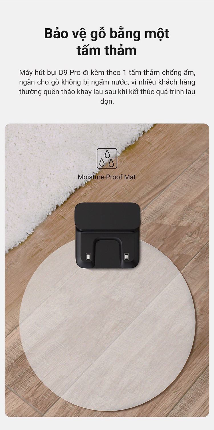 Robot Hút Bụi Lau Nhà XIAOMI DREAME D9 PRO, Cảm Biến Chống Rơi Rớt, Diện Tích Hoạt Động 250m2 Công Suất 40W, Lực Hút 4000 Pa - Hàng Chính Hãng