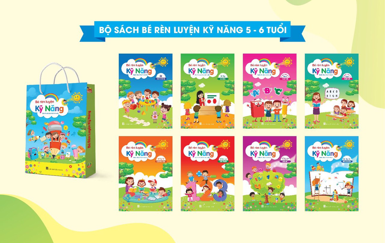 Bộ 8 cuốn Bé Rèn Kỹ Năng Dành Cho Bé 5-6 Tuổi