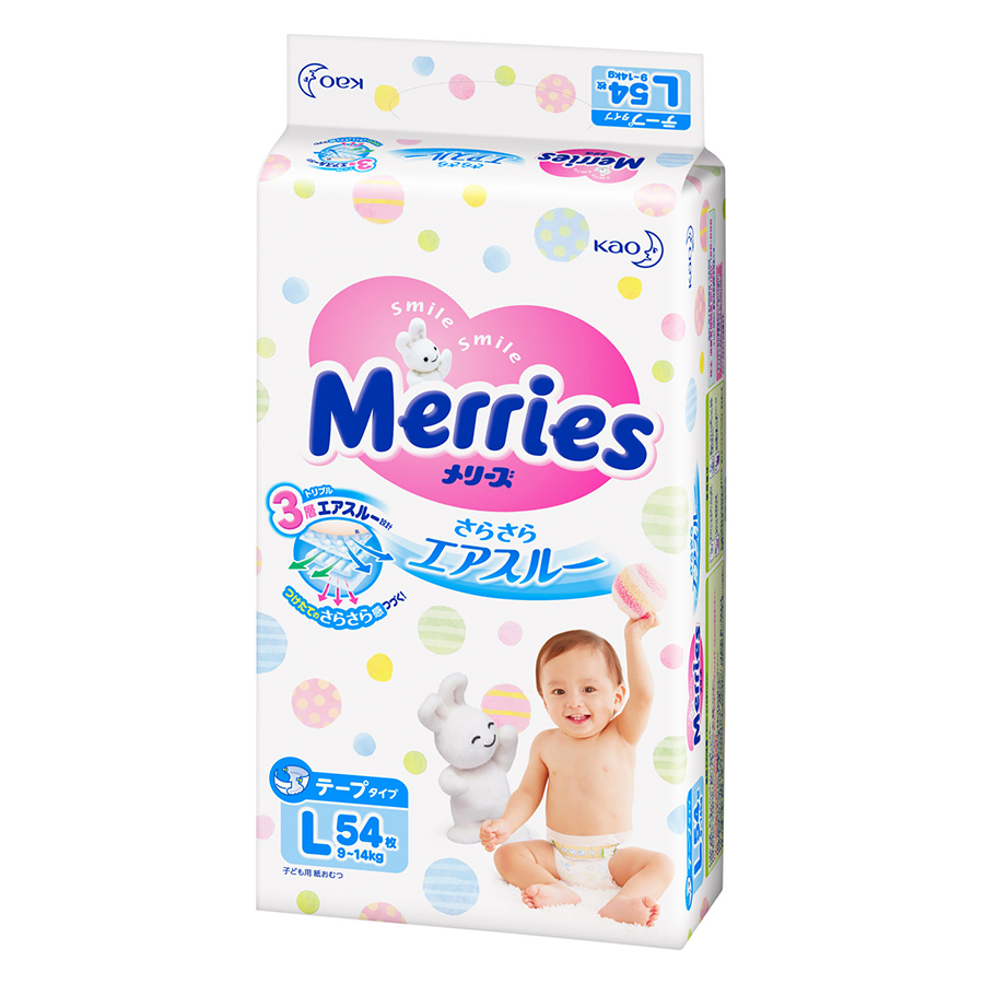 Tã Dán Merries L 54 (54 Miếng)