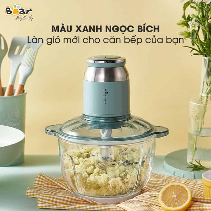 Máy xay thịt Bear 2.5L QSJ-C04R8S, máy xay tỏi ớt, xay thịt siêu nhanh- Hàng chính hãng