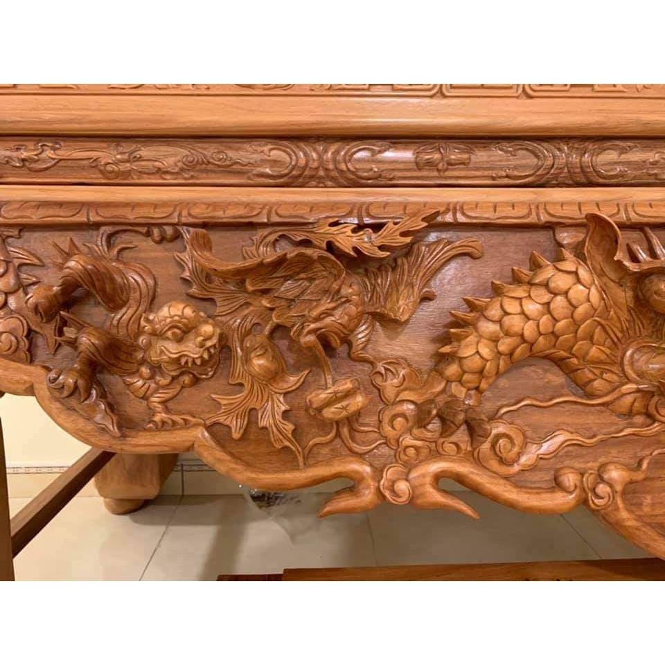 Sập thờ gỗ gõ đỏ chân 24