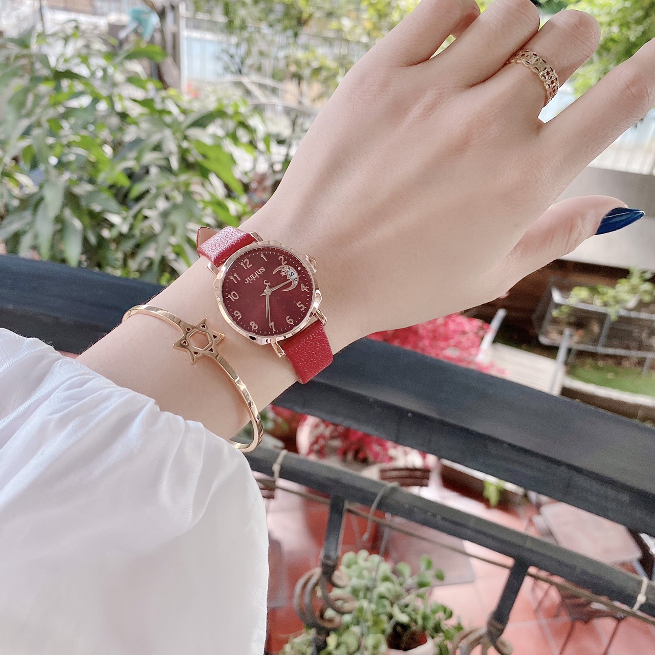 Đồng Hồ Nữ Julius Hàn Quốc JA-1211 Dây Da Có Lịch