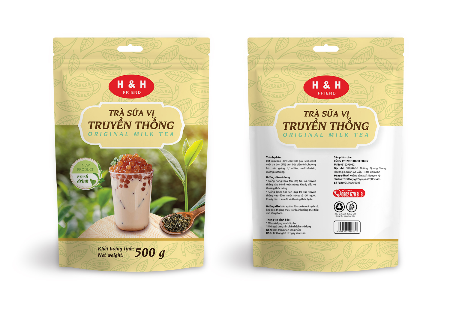 Trà sữa vị truyền thống H&amp;H Friend túi 500g