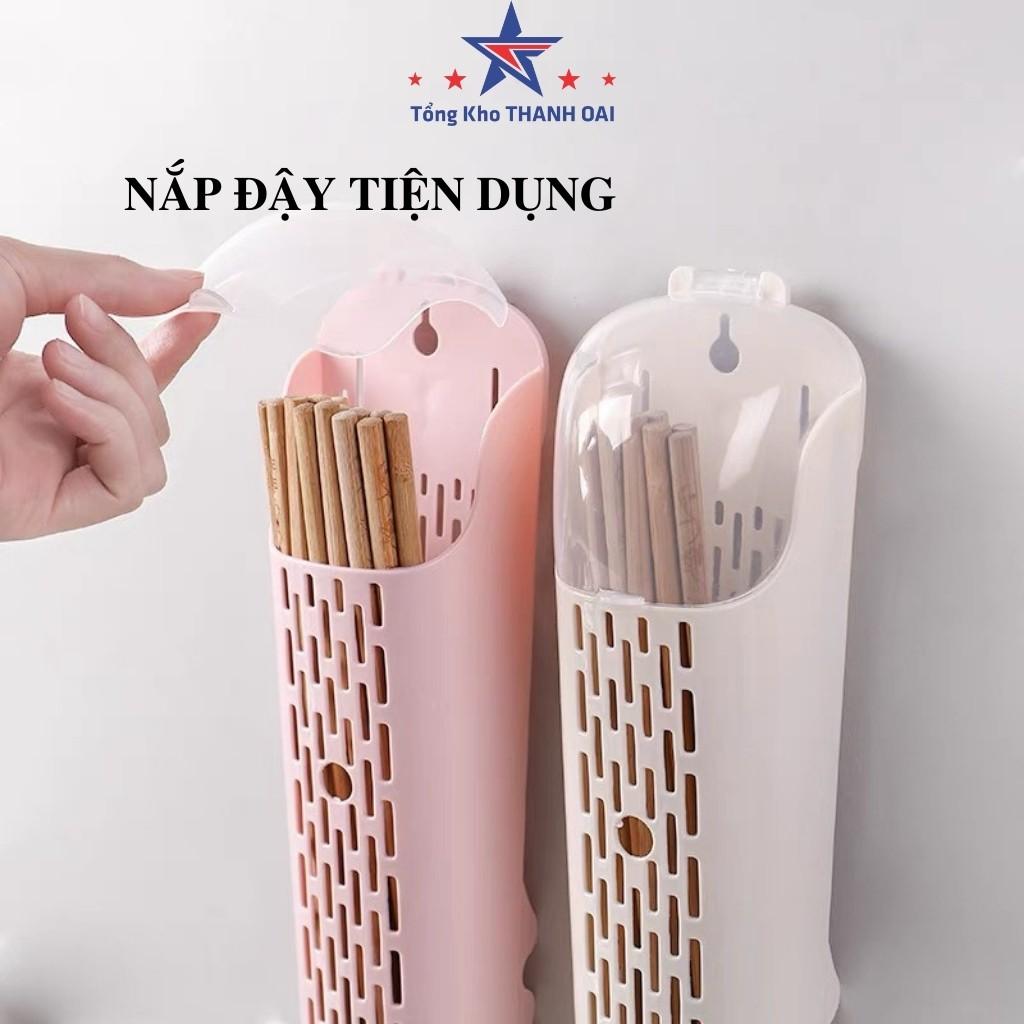 Ống đựng đũa treo tường có nắp đậy tiện dụng hợp vệ sinh