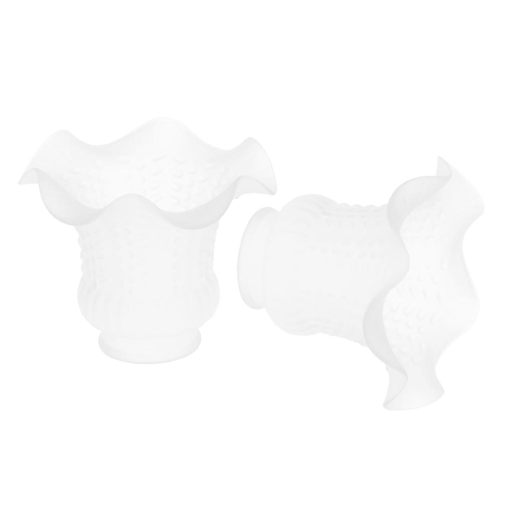 2pcs E27 Modern Flower Shape Clear Glass Ceiling Fan Lights Lampshade