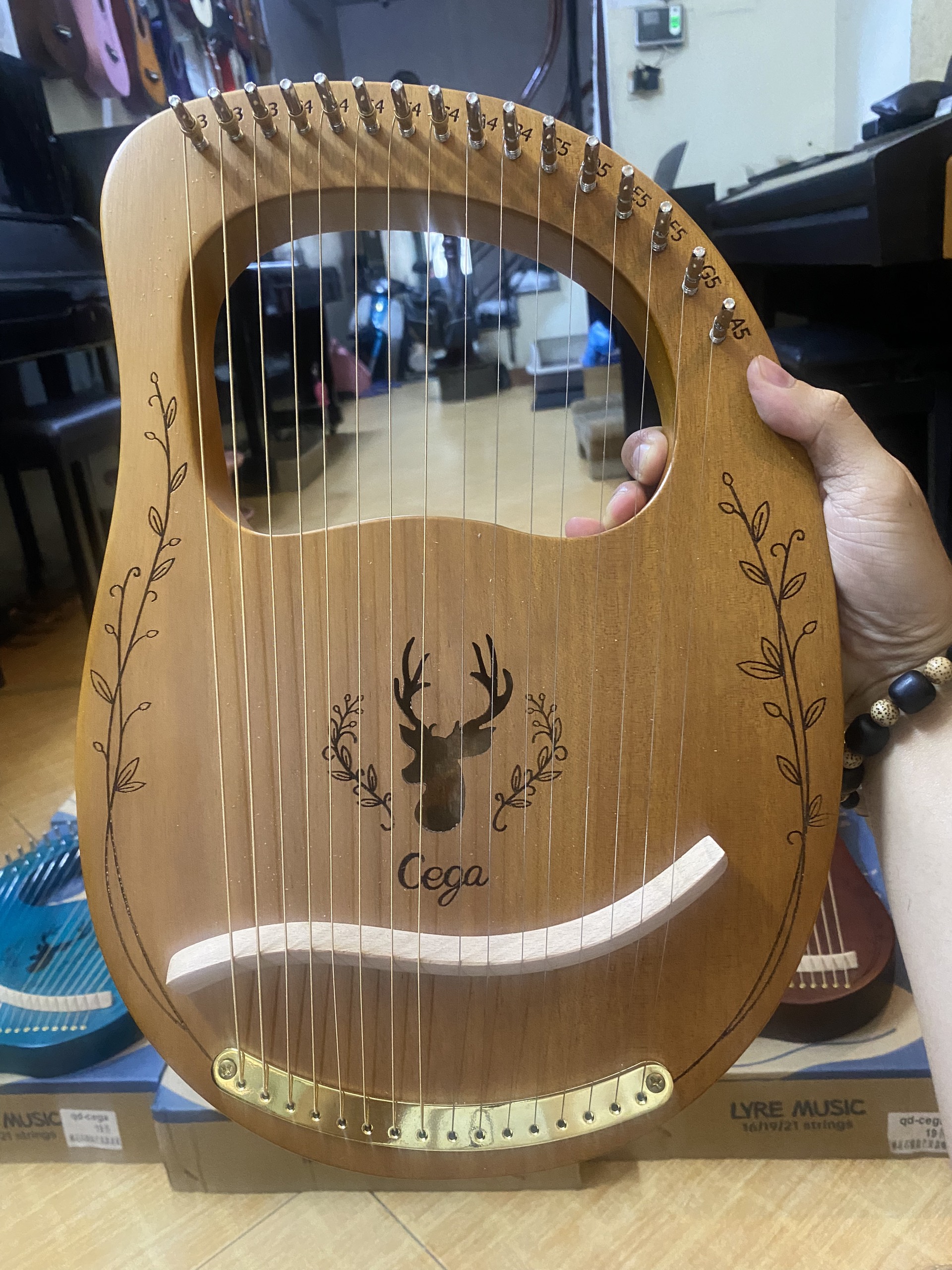 ĐÀN HẠC LYRE HARP CEGA 16 DÂY MÀU GỖ CG01