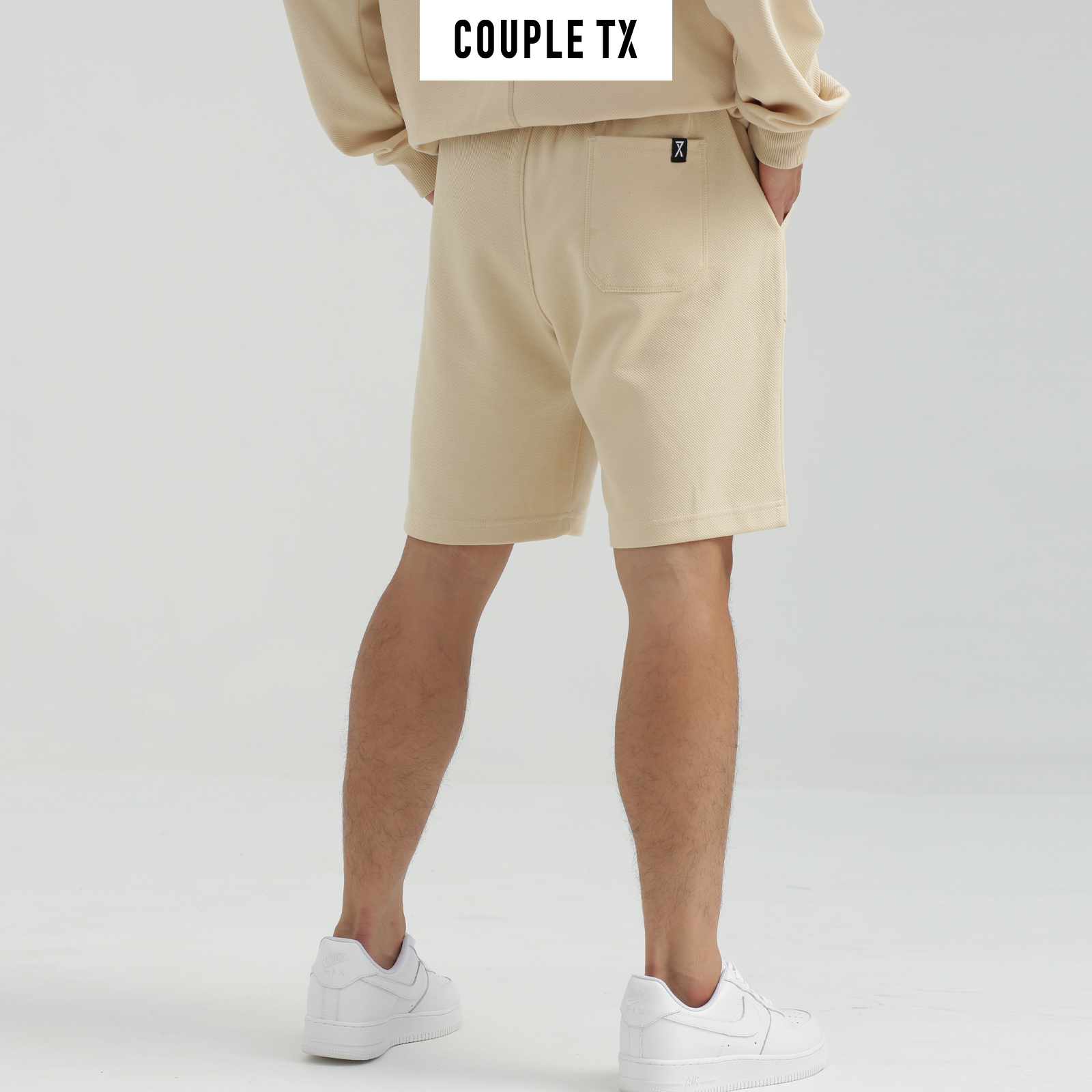 COUPLE TX - Quần Short Nam Slim Thun Gân Xéo MSR 1018