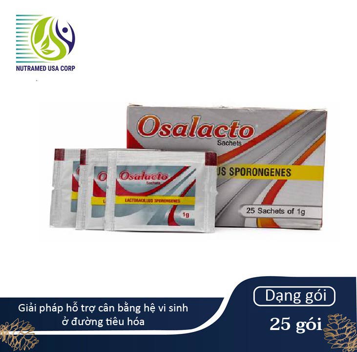 OSALACTO - - GIẢI PHÁP GIÚP HỖ TRỢ CÂN BẰNG HỆ VI SINH Ở ĐƯỜNG TIÊU HÓA - Nhà máy liên doanh với Medinej -USA và đạt chuẩn GMP -WHO
