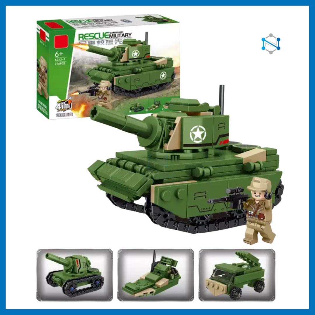 Đồ chơi lắp ráp sáng tạo 4in1 xe tank chiến đấu WW2 tương thích với tất cả thương hiệu