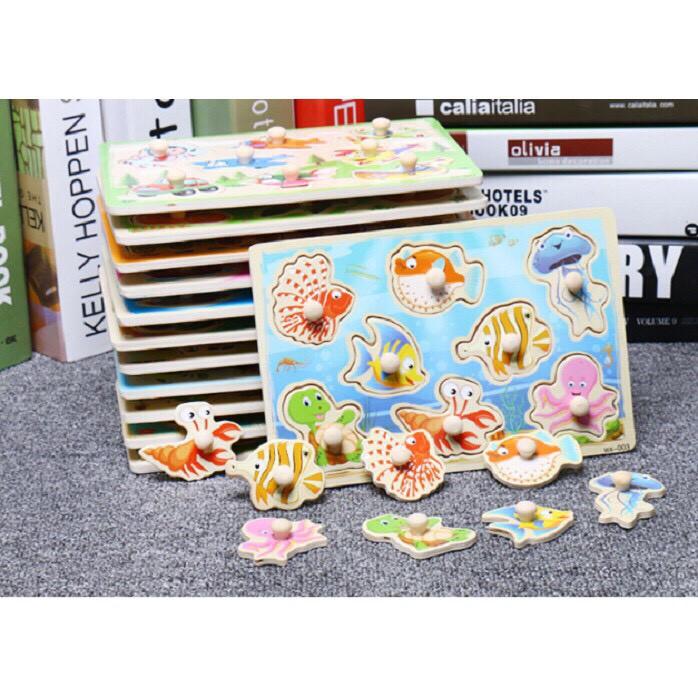 Bảng Ghép Hình Có Núm Phát Triển Tư Duy Cho Trẻ 15x20cm