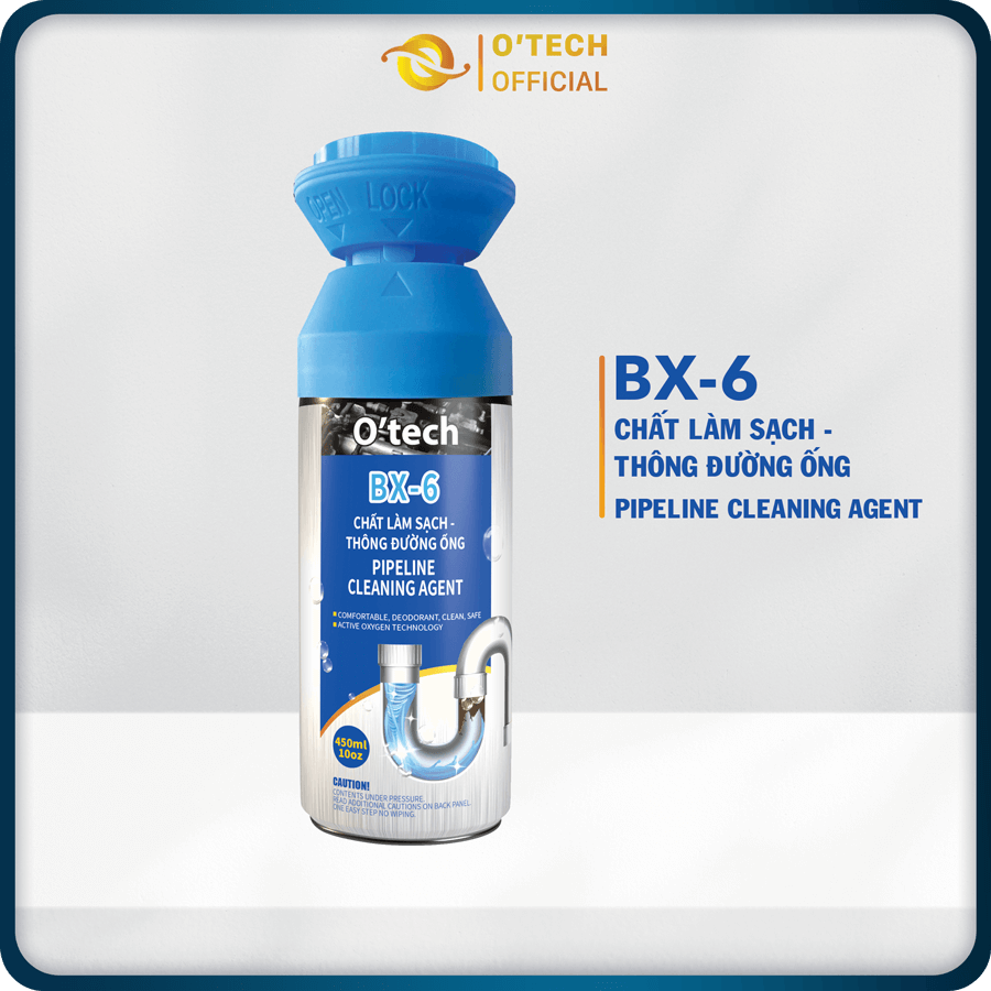 Bình xịt BX-6 Chất làm sạch thông đường ống O’tech (450 ml) Pipeline Cleaning Agent