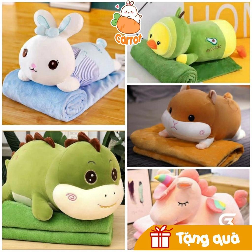 Gấu bông kèm chăn Gấu bông đẹp cho bé chất vải miniso