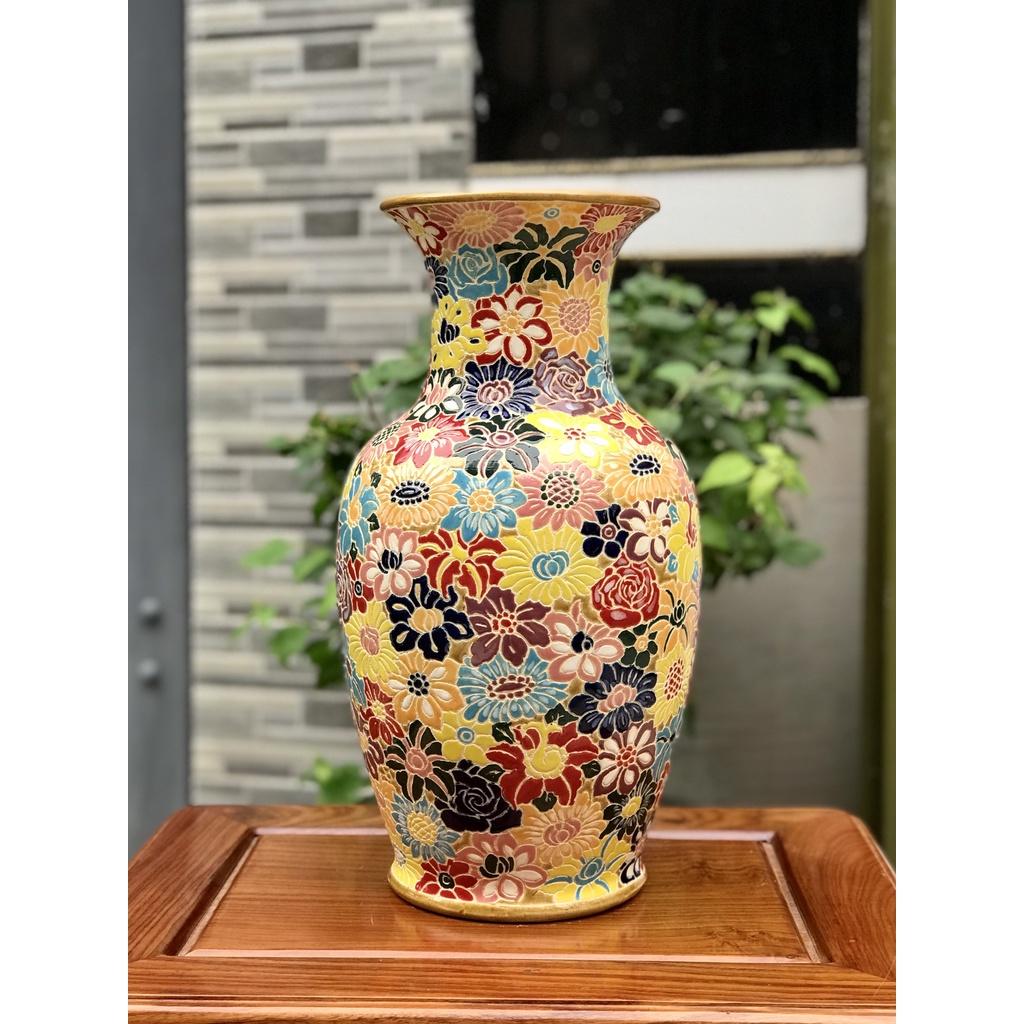 BÌNH BÁCH HOA 40CM GỐM SỨ THỦ CÔNG NAM BỘ CẮM BÔNG TRANG TRÍ DECOR