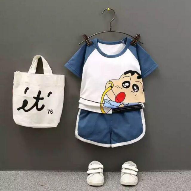 Bộ Cộc Tay Cho Bé Hình Cậu Bé Bút Chì - QATE33