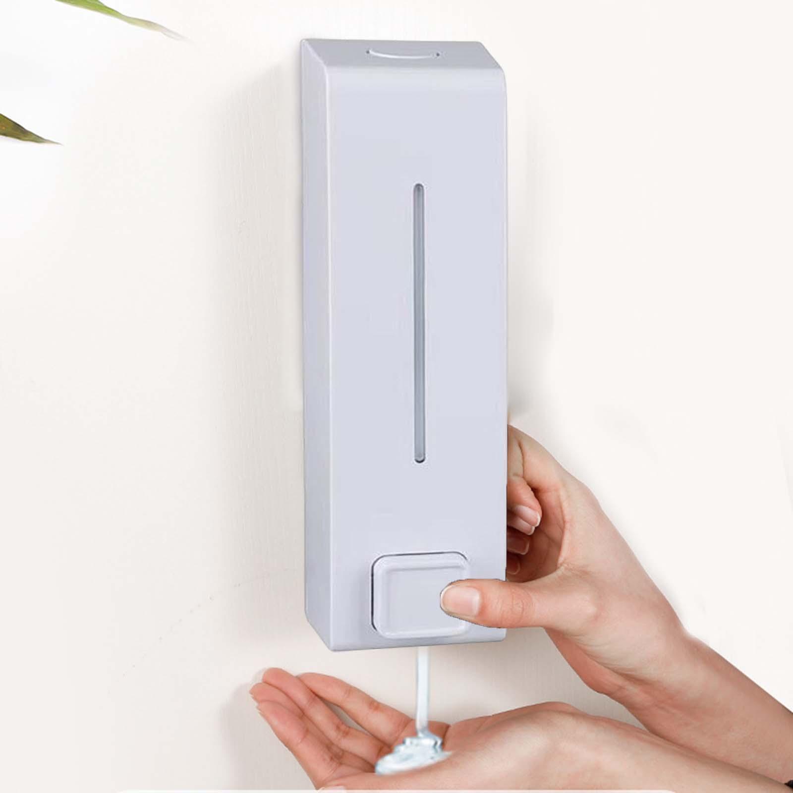 Soap Dispenser Bathroom Wall Mounted Hand Wash Gel Shampoo Toilet Kitchen White