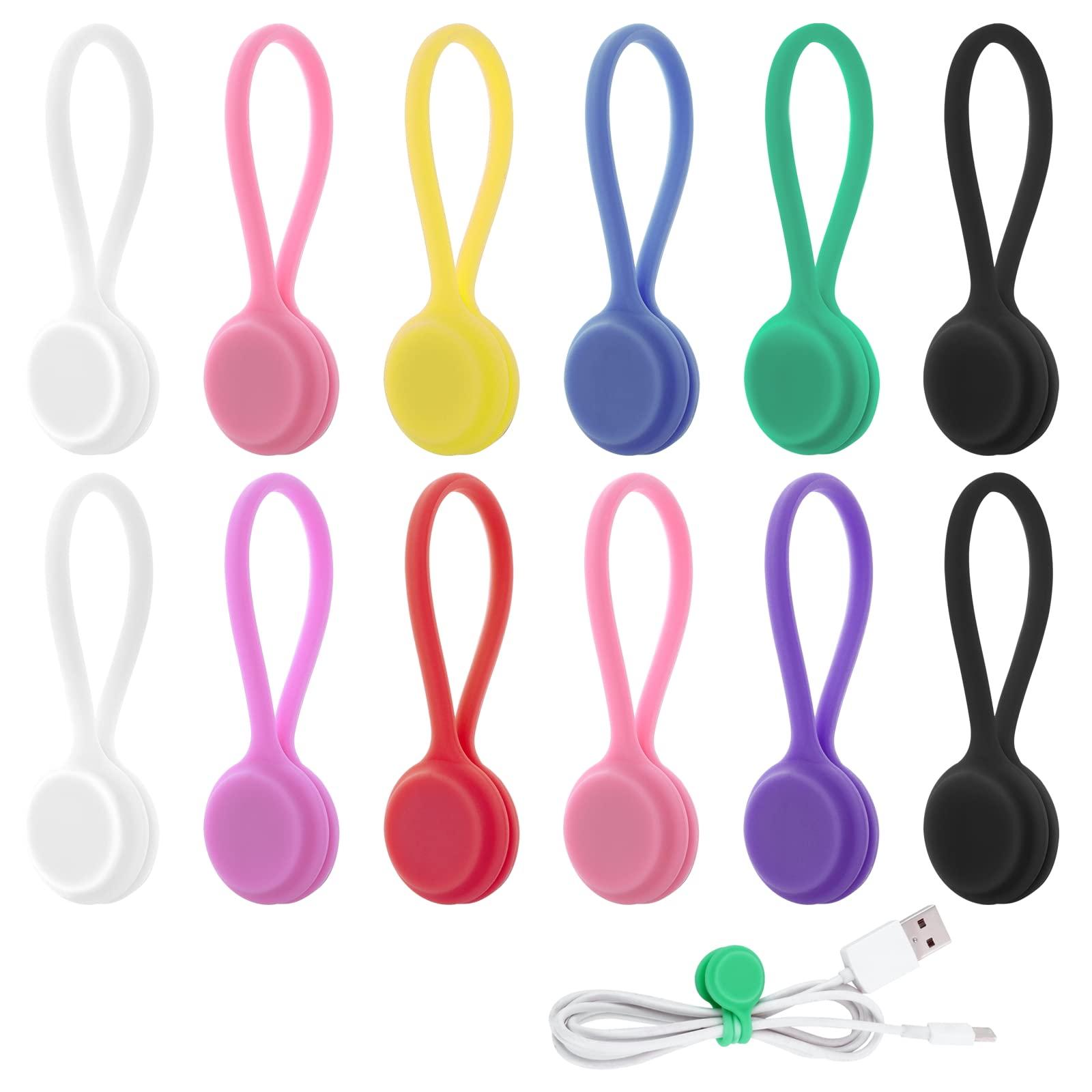 12 mảnh cáp từ tính TIES có thể tái sử dụng 11 cm Magnet Magnet Magnet TIES Bộ tổ chức cáp từ tính đa chức năng để quản lý cáp và tổ chức