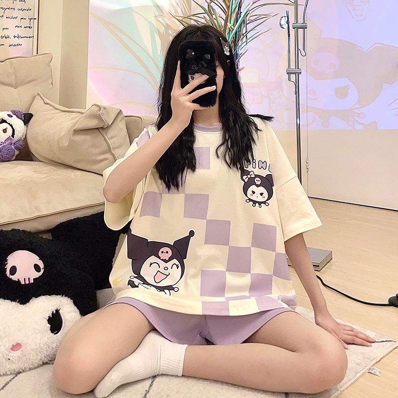 Đồ Bộ Cộc Hè Mới 2023 Mặc Nhà, Bộ Ngủ Ngắn Họa Tiết Vải Mềm Mại CCTT12