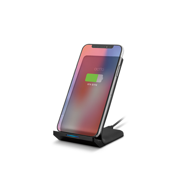 Bộ Sạc không dây tốc độ cao công suất 10W Kiểu Dáng Đứng Để Bàn - Fit Fast Wireless Charger Actto MTA-34 - Hàng chính hãng