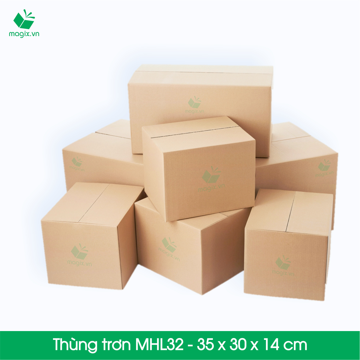 10 Thùng hộp carton - Mã MHL32 - Kích thước 35x30x14 (cm)