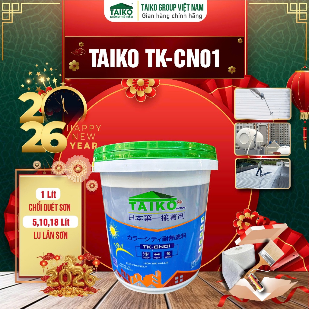 [5 Kg] Sơn Chống Nóng Taiko CN01 / Chống Nóng Hoàn Hảo Cho Tường Nhà, Mái Tôn, Tấm Lợp Fibro Xi Măng