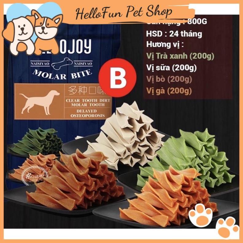 Xương gặm làm sạch răng cho chó Hello Joy gói 800gr