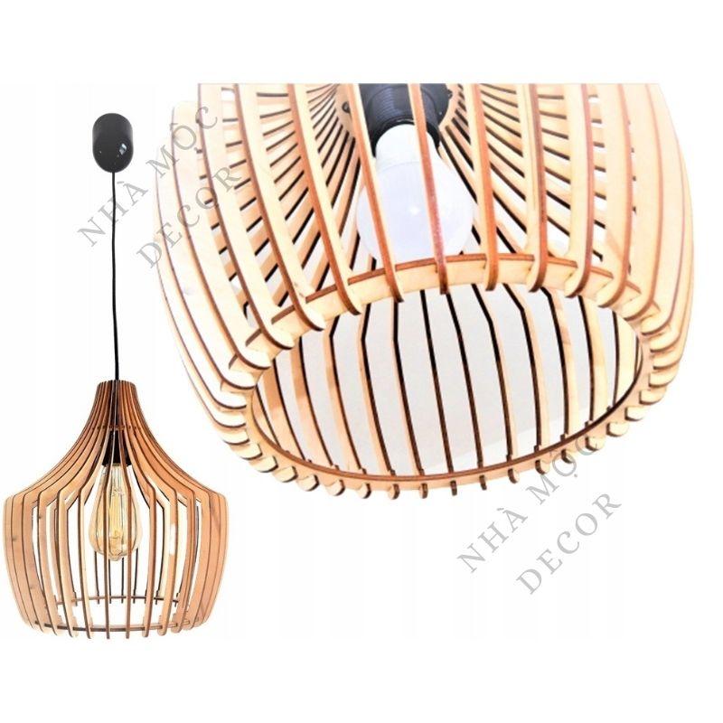 Đèn gỗ thả trần trang trí mẫu TT89