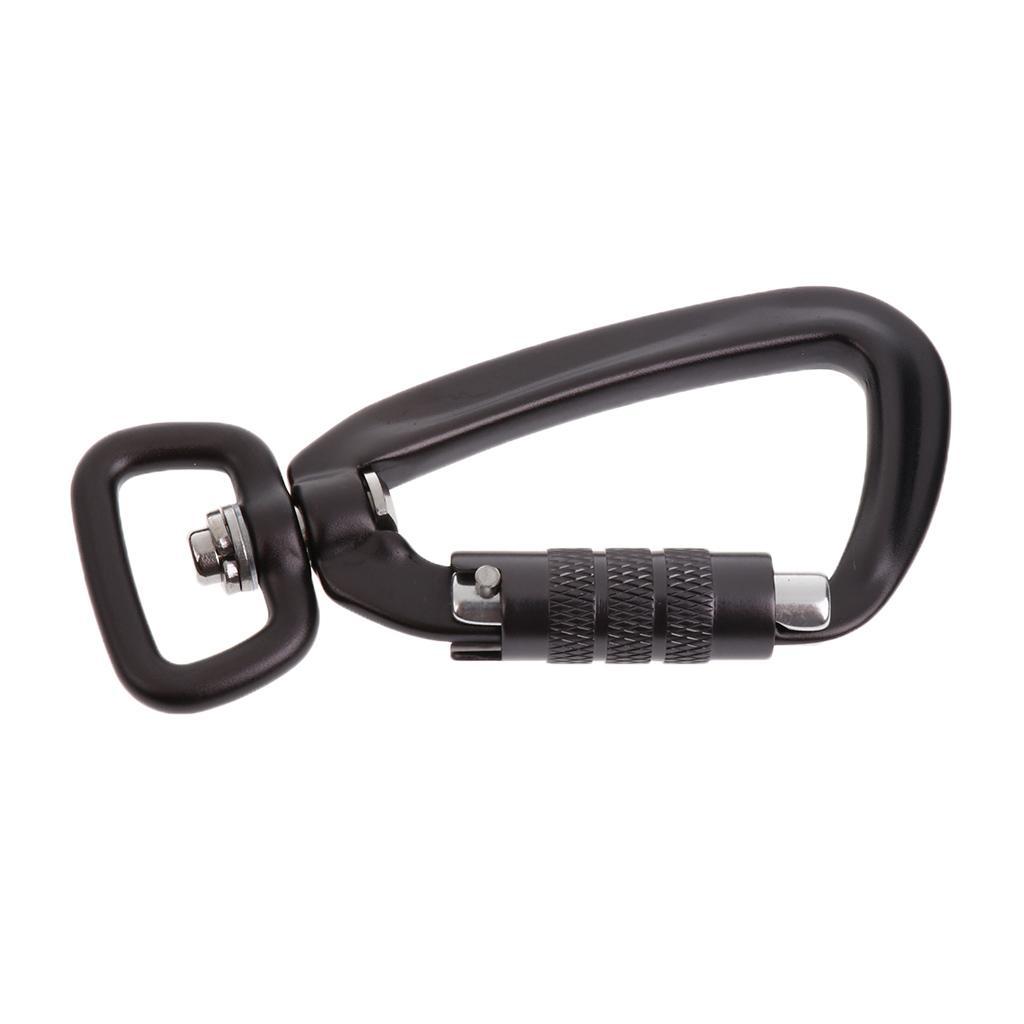 2- Outdoor  Locking Carabiner Keychain Climb Backpack Hook Gray