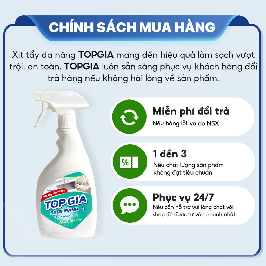 Combo 3 chai xịt tẩy đa năng TOPGIA 500ml: làm sạch vết bẩn, khử mùi, kháng khuẩn hiệu quả