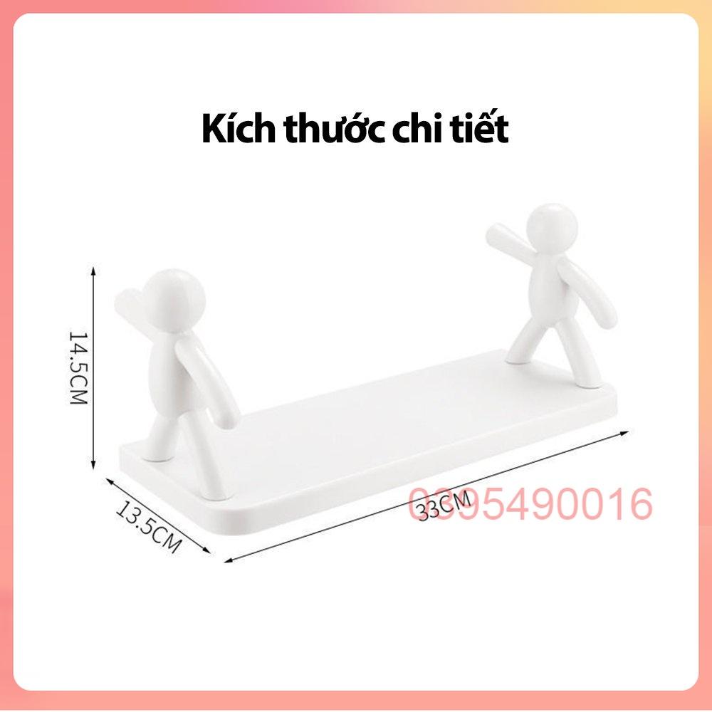 Kệ phòng tắm hình nhân để đồ dán tường để đồ nhà bếp chất liệu nhựa PP chắc chắn tiện lợi không cần khoan đục