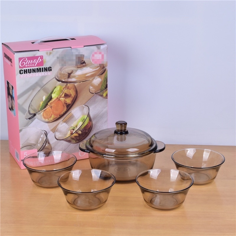 BỘ 5 MÓN NỒI & 4 BÁT THUỶ TINH CHỊU NHIỆT